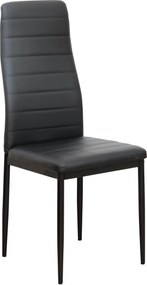 Szék, fekete műbőr/fekete fém, COLETA NOVA