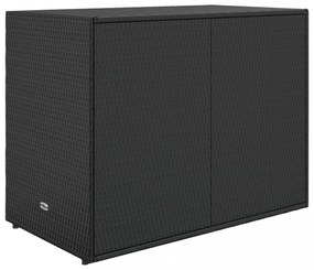 fekete polyrattan kerti tárolószekrény 100 x 55,5 x 80 cm