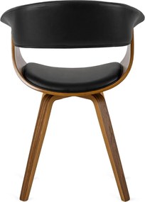 Ohio szék fekete színben, műbőr kárpittal, hajlított rétegelt lemez vázzal