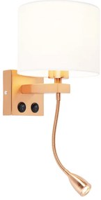 Art Deco fali lámpa réz fehér árnyékolóval - Brescia