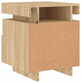 2 db sonoma tölgy éjjeliszekrény LED-fényekkel 40x39x48,5 cm