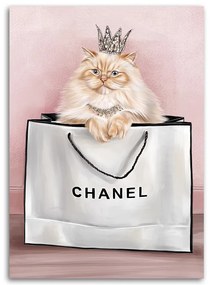 Gario Vászonkép Macska a Chanel táskában Méret: 60 x 90 cm
