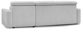 Világosszürke kinyitható sarokkanapé (variálható) Monaco – Bobochic Paris