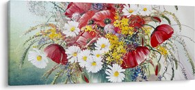 Egy váza képe vadvirágokkal (120x50 cm)