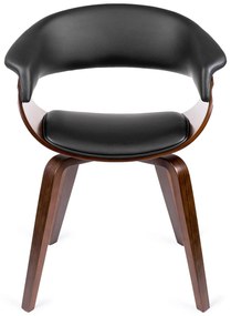 Elegáns Étkezőszék Dió/Fekete Eco-bőr Kárpittal. GARY