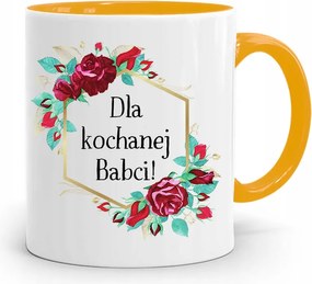 Sárga Nagymama Napi Bögre Szeretett Nagymamáknak! fényképes nyomattal