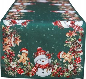 Karácsonyi futópad Zöld hóemberek 40x140 Karácsony Karácsony