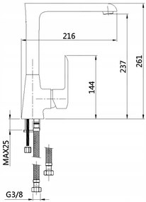 Invena Siros, szabadon álló mosogató csaptelep, króm, BZ-90-L01-A