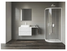 RAVAK Blix II NBLCP4-90 zuhanykabin, íves, matt fehér + Transparent