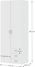 Szekrény, fehér, GWEN 70425
