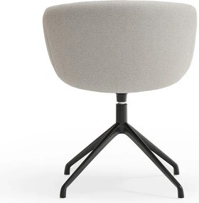 Világosszürke kárpitozott karfás étkezőfotel Add – Teulat