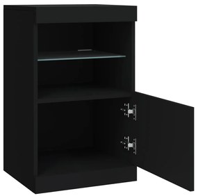fekete tálalószekrény LED-világítással 41 x 37 x 67 cm
