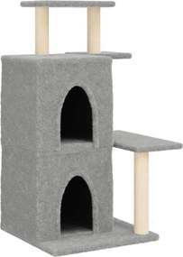 vidaXL világosszürke macskabútor szizál kaparófákkal 97 cm