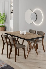 Akort étkezőgarnitúra, atlanti fenyő-cappuccino, 130 cm