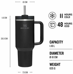 STANLEY Quencher H2.O FlowState Tumbler 1180 ml Black Tonal