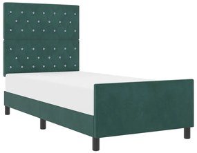 Ágykeret Sötét Zöld 100x200 cm Velúr