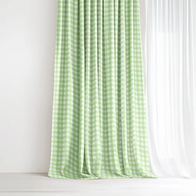Goldea dekoratív drapéria - zöld kockás 240x150 cm