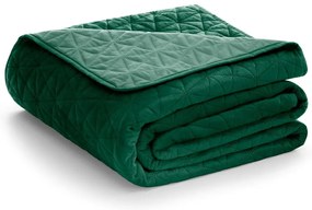 Zöld bársony steppelt ágytakaró 240x260 cm Laila – Restilo