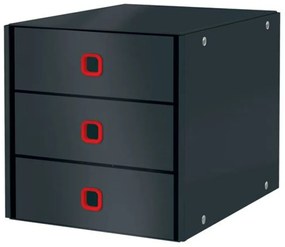 Irattároló, laminált karton, 3 fiókos, LEITZ Cosy Click&amp;Store, bársonyszürke (E53680089)