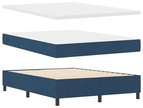 Boxspring ágy matraccal és pad Blue 140x190 cm Szövet