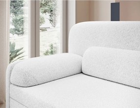 Fehér buklé kinyitható-tárolóhelyes kanapé 236 cm Elioss – ELTAP