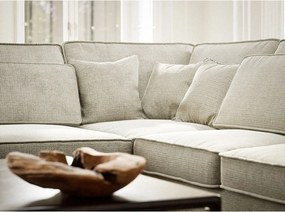 Szürkésbézs zsenília sarokkanapé (bal oldali-L alakú) Kirou – Maison de Rêve