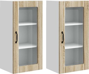 vidaXL Konyhaszekrény 2 pcs Sonoma tölgy 40 x 31 x 80 cm Faanyag