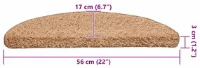 20 db bézs félkör alakú lépcsőszőnyeg 56 x 17 x 3 cm