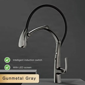 Konyhai csaptelep ELITE EDITION KSS1899 szenzorral, kihúzható zuhanyfejjel, több színváltozatban — Gunmetal szürke — Igen