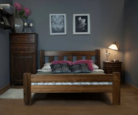 AMI nábytek Fenyőfa ágy Greta 90x200 cm, dió színben