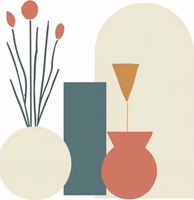 Poszter 60x80cm Krém vázák