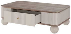Vesper 103x60 cm-es kasmír / diófa / arany fogantyúk fiókkal / gömb alakú lábak