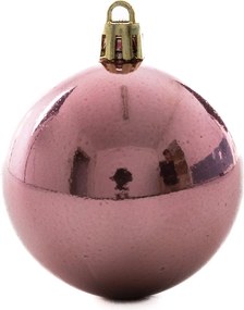 Rózsaszín-rosegold műanyag gömb szett 6 cm 12 db