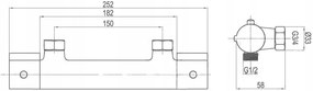 Invena Slim, termosztatikus zuhanycsaptelep 150mm, króm, BT-00-S01-x