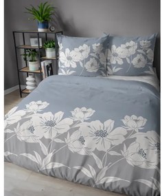 Flanel ágynemű - kék virágmotívummal 3 časti: 1ks 220x200 + 2ks 70x80
