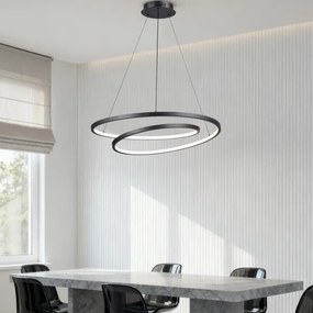 Brilagi-LED Dimmelhető függőlámpa TWISTER LED/75W/230V átm. 70 cm fekete + távirányító