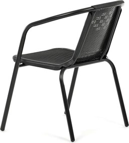 Kerti szék, fém, műanyag, fekete, AZC-H1001 BK