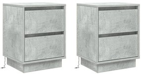 Éjjeli Szekrények LED világítással 2 db Beton szürke 39x34.5x50 cm