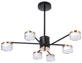Venti LED Csillár rúdon 6xLED/6W/230V 3000-6500K átm. 59 cm arany/fekete VE0528