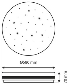 LED Dimmelhető mennyezeti lámpa VENTA LED/60W/230V 2700-6500K  + távirányító