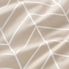 Goldea pamut függöny - fehér cikkcakk bézsen 220x150 cm