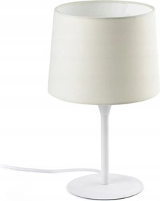 Faro Conga S fehér asztali lámpa, acél/textil, E27, 360 mm, modern dizájn