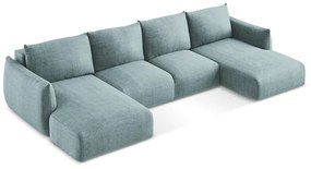 Kék kinyitható sarokkanapé (U alakú) Leila – Makamii