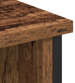 TV Szekrény Régi Fa 100x35x45 cm Műanyag Fa és Acél