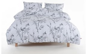 Fehér-szürke egyszemélyes renforcé pamut ágyneműhuzat 140x200 cm White Floral – Mila Home Luxury