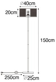 Keleti állólámpa fehér rattannal 40 cm - Akira