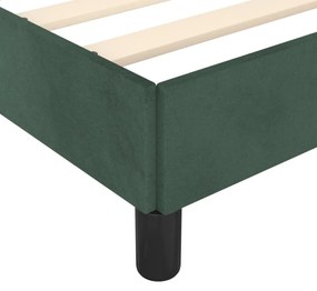 sötétzöld bársony ágykeret matrac nélkül 90x200 cm
