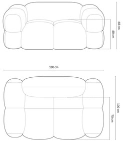 Sötétkék kanapé 180 cm Loretto – Cosmopolitan Design