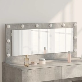LED világítással ellátott tükör Betonszürke 100x45x18 cm