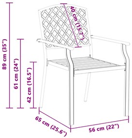 Kerti székek 4 db Összecsukható Antracit Acél